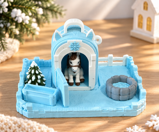 Snowflake 3D Mini Horse Figure | Mini Mates Farm Friends | ClaybyMO