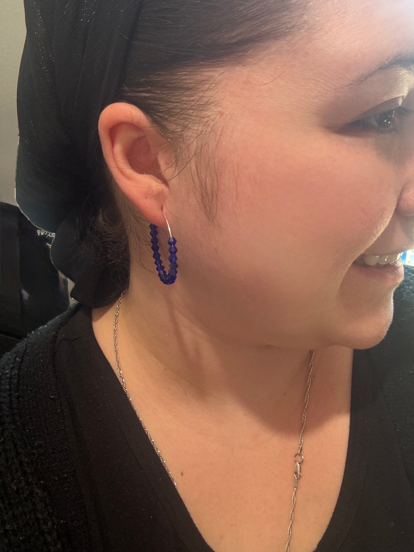 Crystal Beaded Hoops