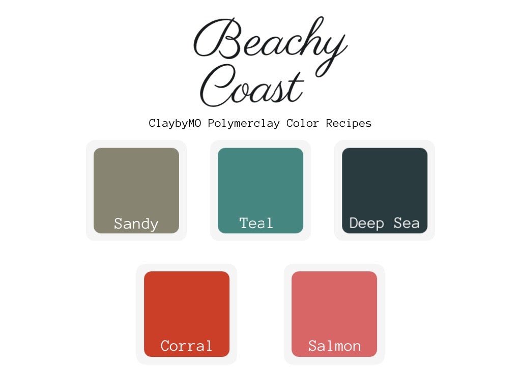 Beachy Coast Color Palette - ClaybyMO