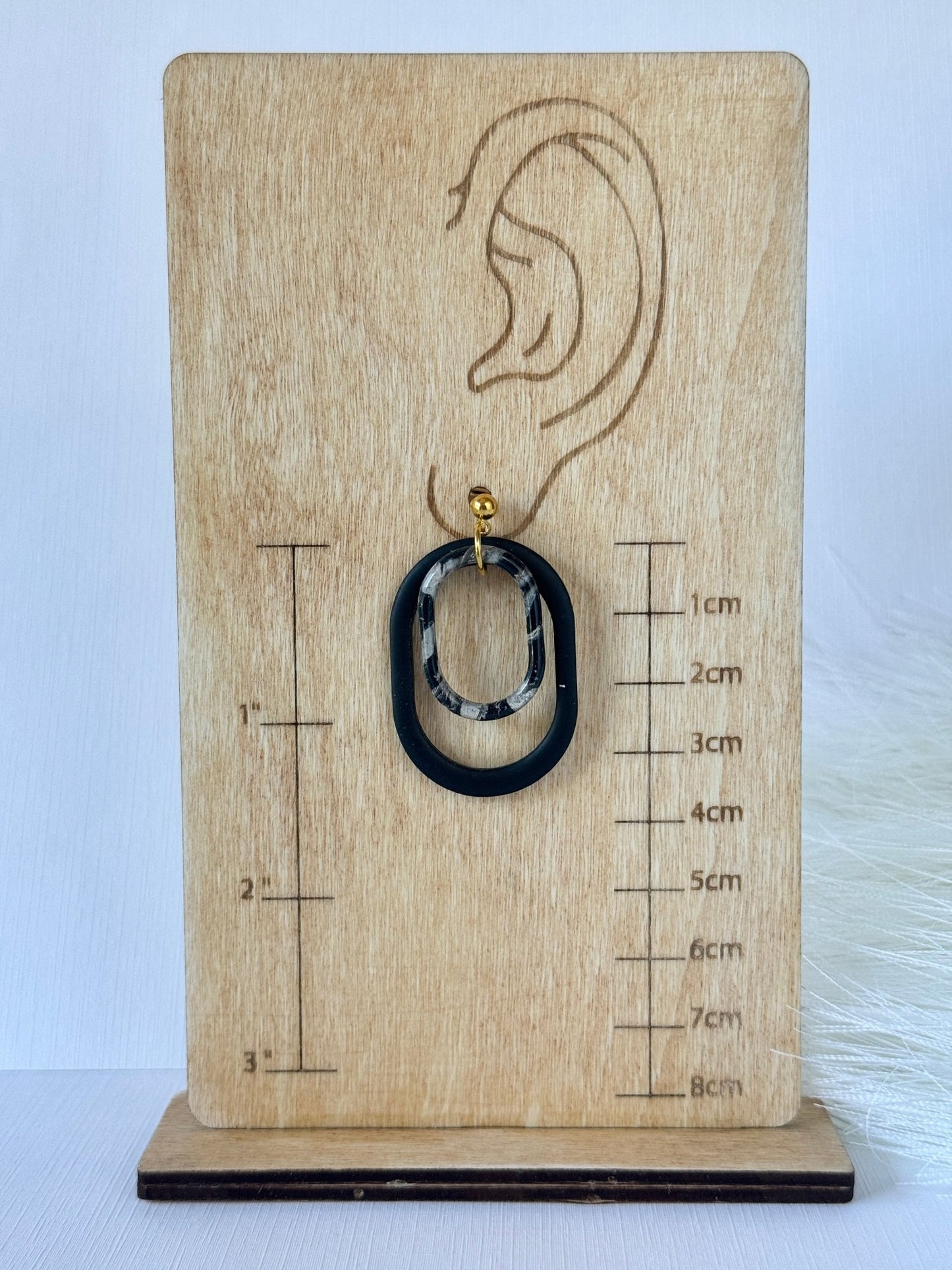 Black Marble Dangles (Multiple Styles) - ClaybyMO