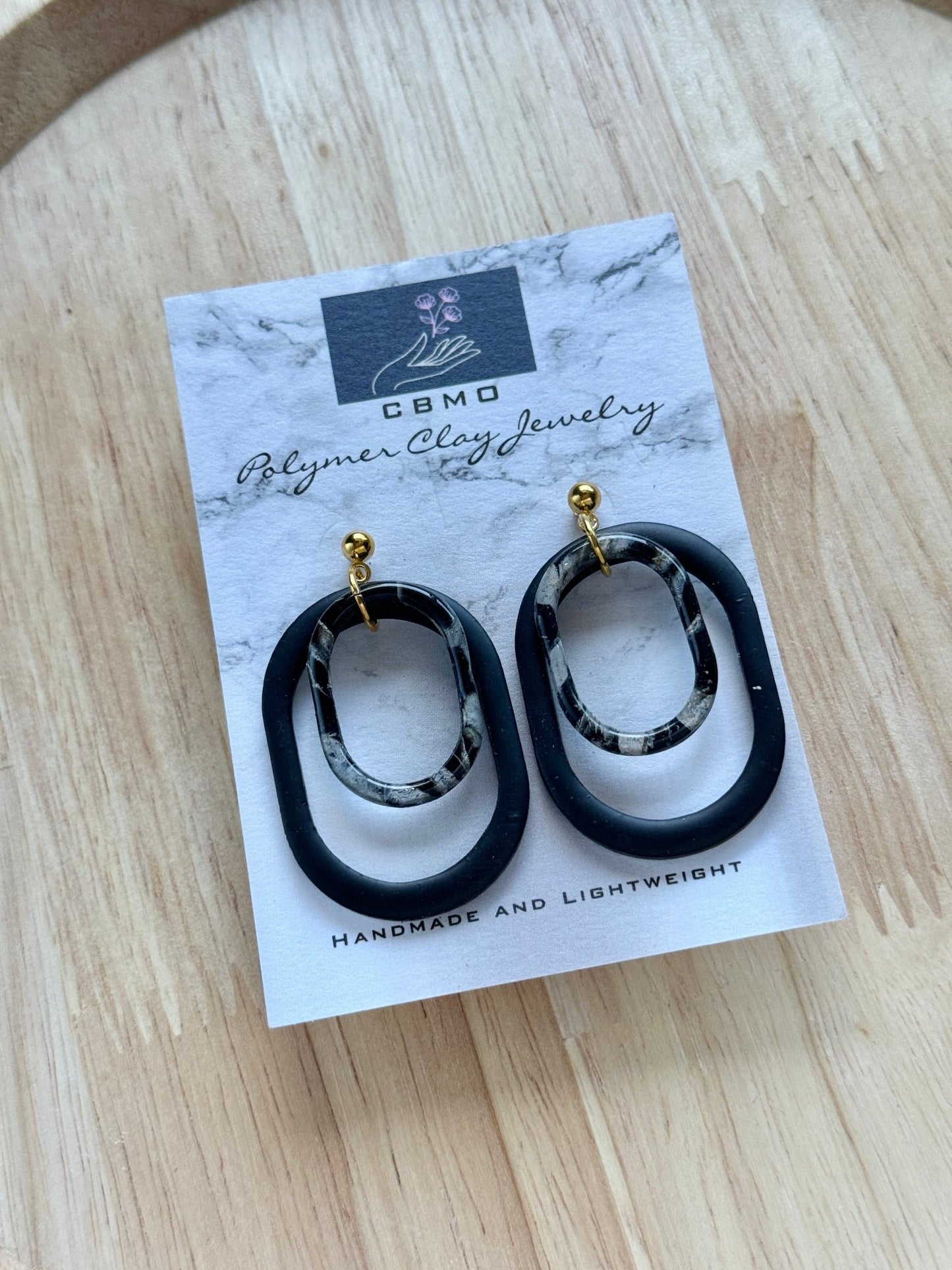 Black Marble Dangles (Multiple Styles) - ClaybyMO