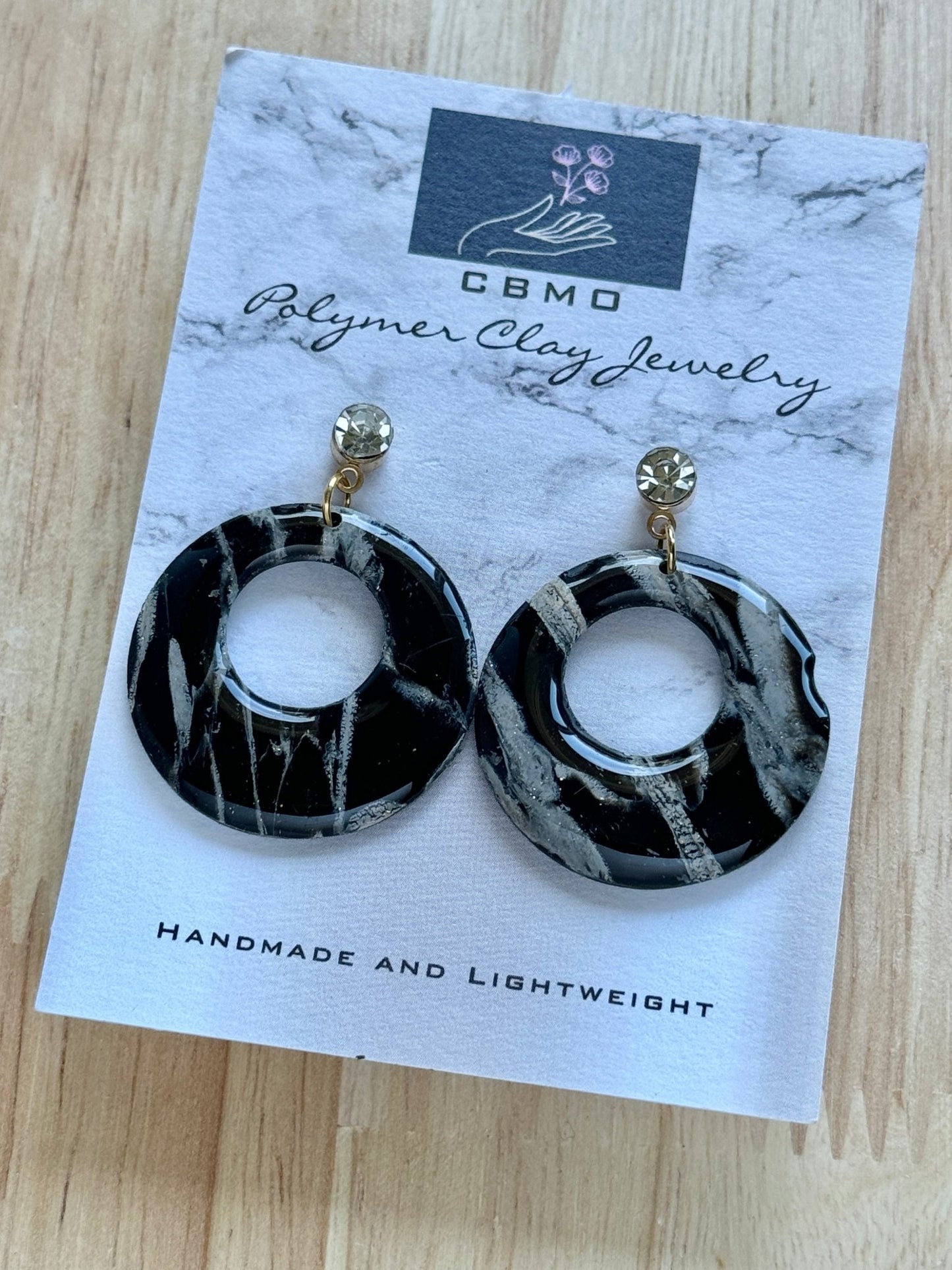 Black Marble Dangles (Multiple Styles) - ClaybyMO