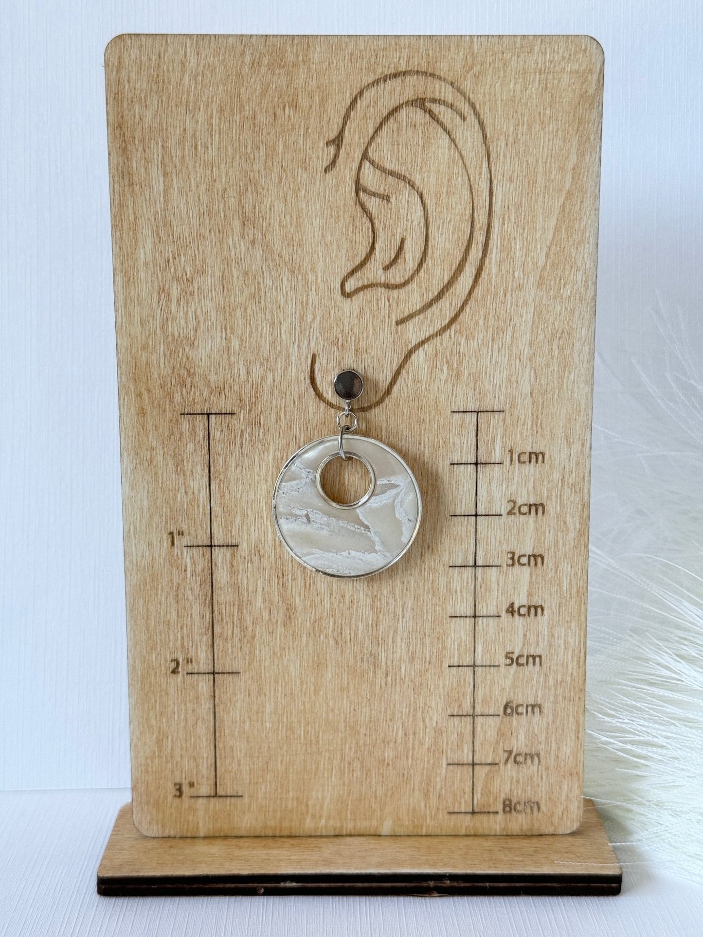 White/Cream Marble Dangles (Multiple Styles) - ClaybyMO