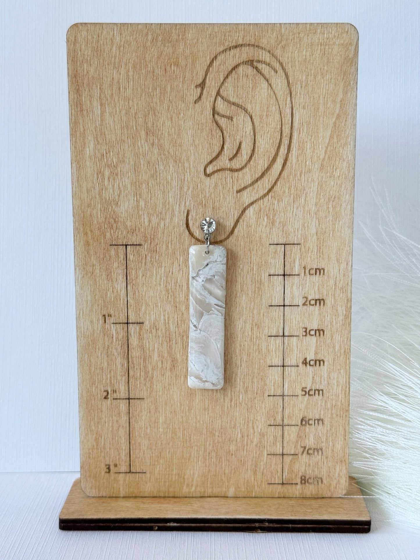 White/Cream Marble Dangles (Multiple Styles) - ClaybyMO