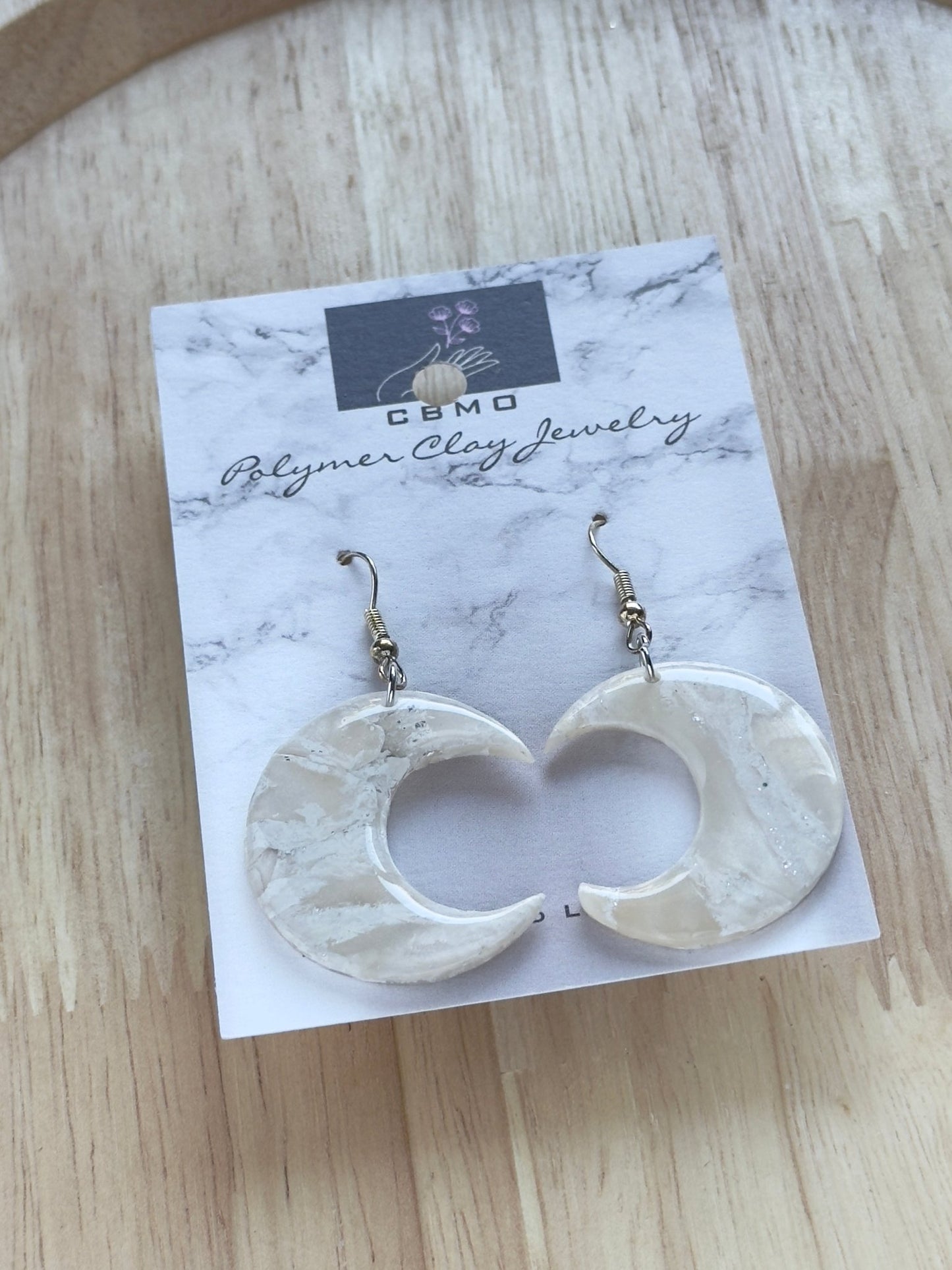 White/Cream Marble Dangles (Multiple Styles) - ClaybyMO