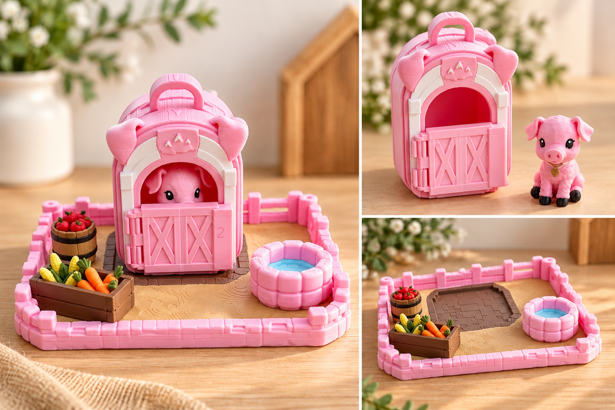 Rosie 3D Mini Pig Figure | Mini Mates Farm Friends | ClaybyMO