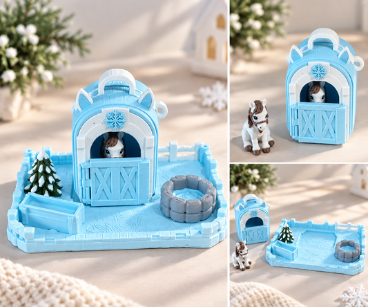 Snowflake 3D Mini Horse Figure | Mini Mates Farm Friends | ClaybyMO