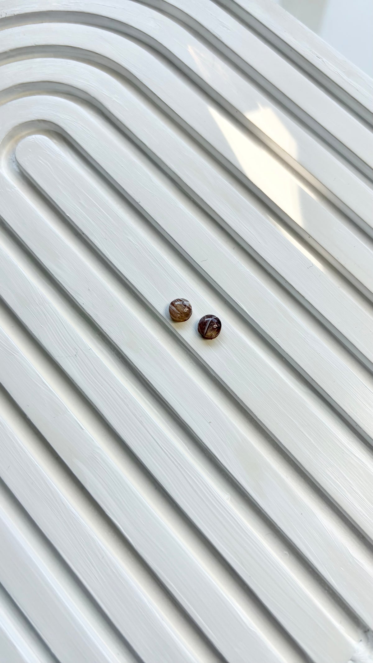 Brown & Gold Marble Polymer Clay Earrings | ClaybyMO