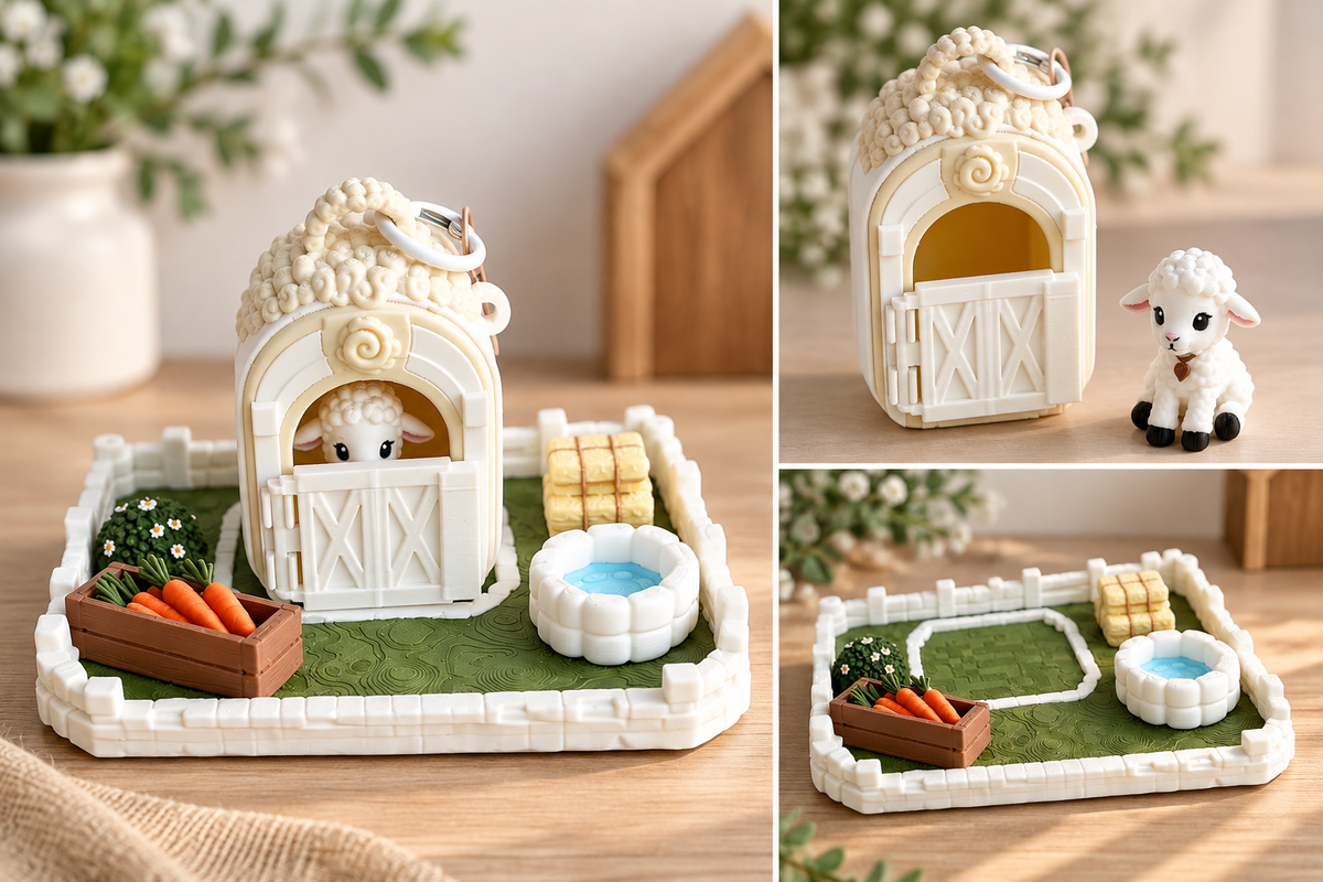 Cotton 3D Mini Farm Figure | Mini Mates Farm Friends | ClaybyMO