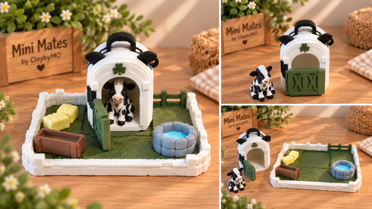 Daisy 3D Mini Cow Figure | Mini Mates Farm Friends | ClaybyMO