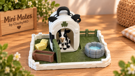 Daisy 3D Mini Cow Figure | Mini Mates Farm Friends | ClaybyMO