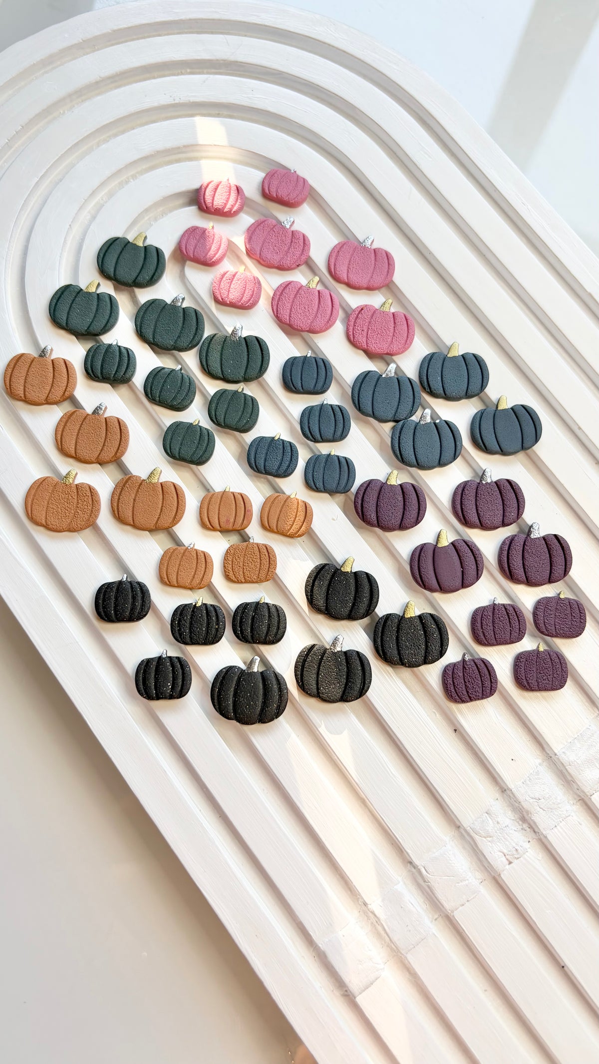 Pumpkin Stud Earrings – Handmade Polymer Clay | ClaybyMO