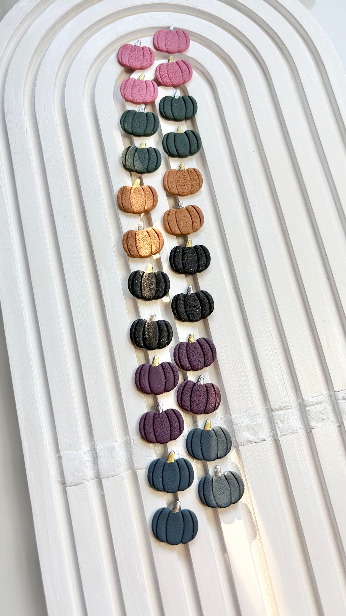 Pumpkin Stud Earrings – Handmade Polymer Clay | ClaybyMO