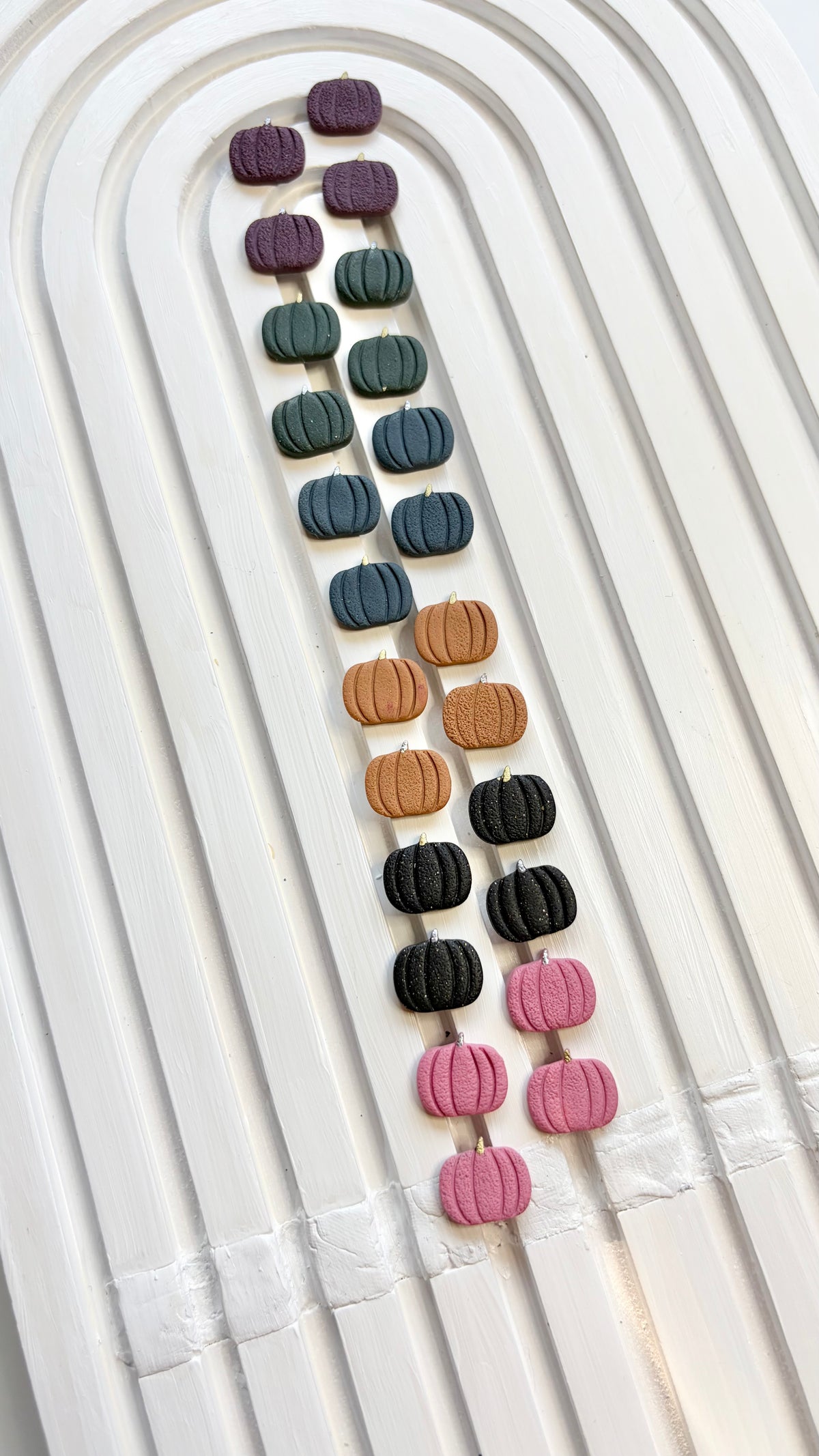 Pumpkin Stud Earrings – Handmade Polymer Clay | ClaybyMO