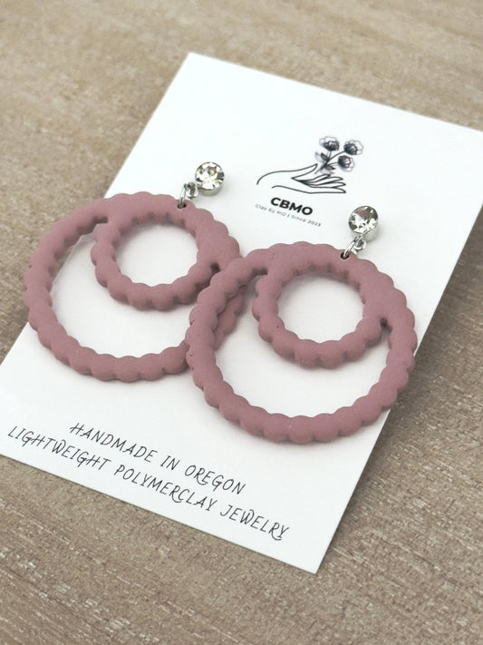 Scalloped Circle Dangles - ClaybyMO