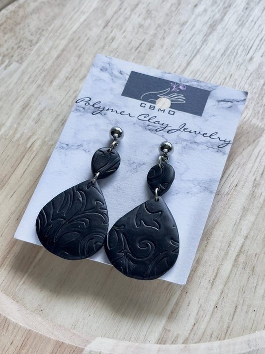 Teardrop Embossed Dangles - ClaybyMO
