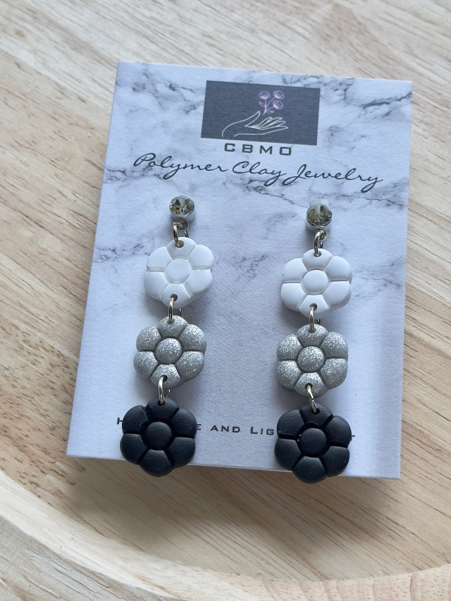 W/G/B Flower Dangles - ClaybyMO